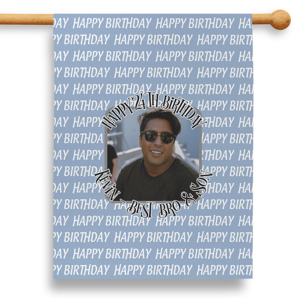 Custom Photo Birthday 28" House Flag
