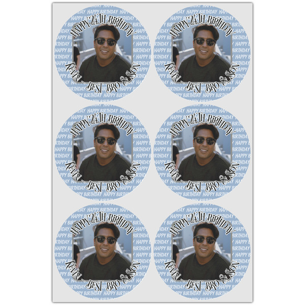 Photo Birthday Icing Circle - Large - Set of 6