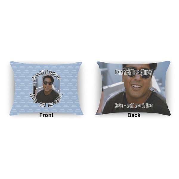 Photo Birthday Indoor Rectangular Burlap Pillow (Front and Back)