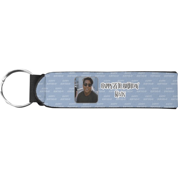 Custom Photo Birthday Neoprene Keychain Fob (Personalized)
