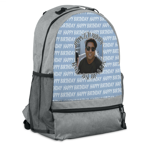 Custom Photo Birthday Backpack - Grey
