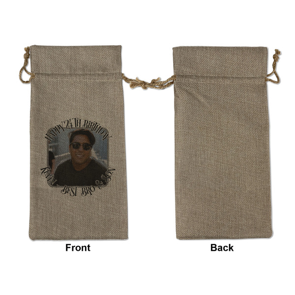 Photo Birthday Large Burlap Gift Bags - Front Approval