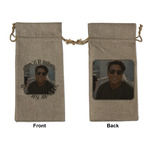 Photo Birthday Large Burlap Gift Bag - Front & Back