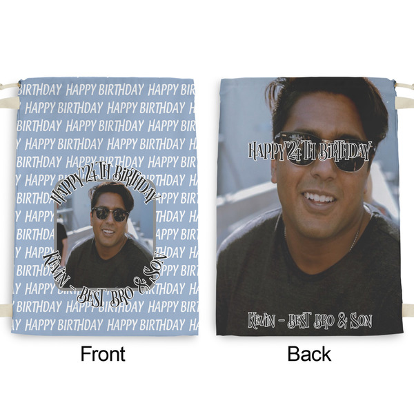 Photo Birthday Large Laundry Bag - Front & Back View