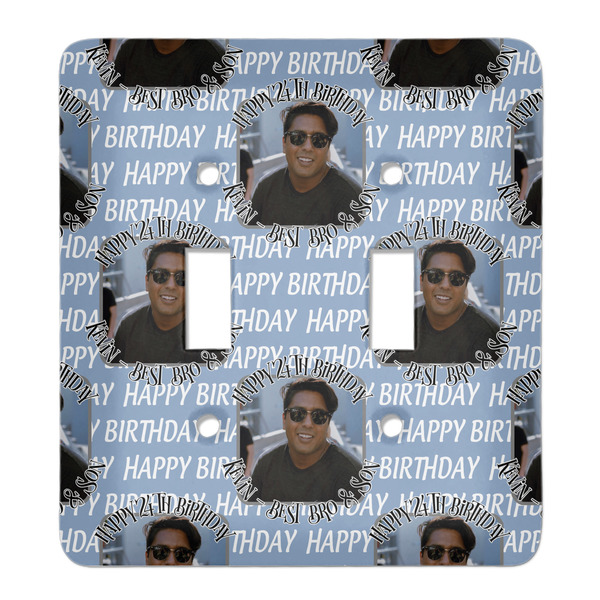 Custom Photo Birthday Light Switch Cover (2 Toggle Plate) (Personalized)