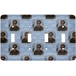 Photo Birthday Light Switch Cover (4 Toggle Plate) (Personalized)