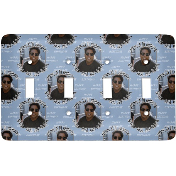 Custom Photo Birthday Light Switch Cover (4 Toggle Plate) (Personalized)