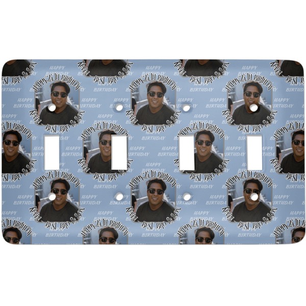 Custom Photo Birthday Light Switch Cover (4 Toggle Plate) (Personalized)