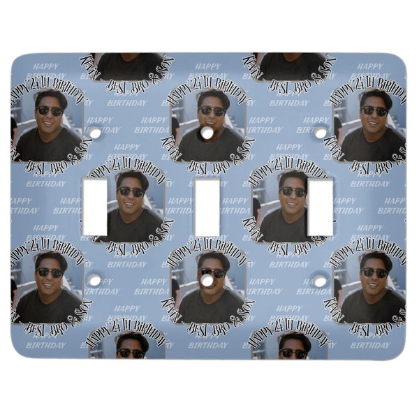Custom Photo Birthday Light Switch Cover (3 Toggle Plate) (Personalized)