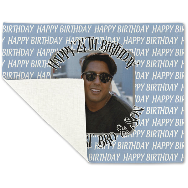 Photo Birthday Linen Placemat - Folded Corner (single side)