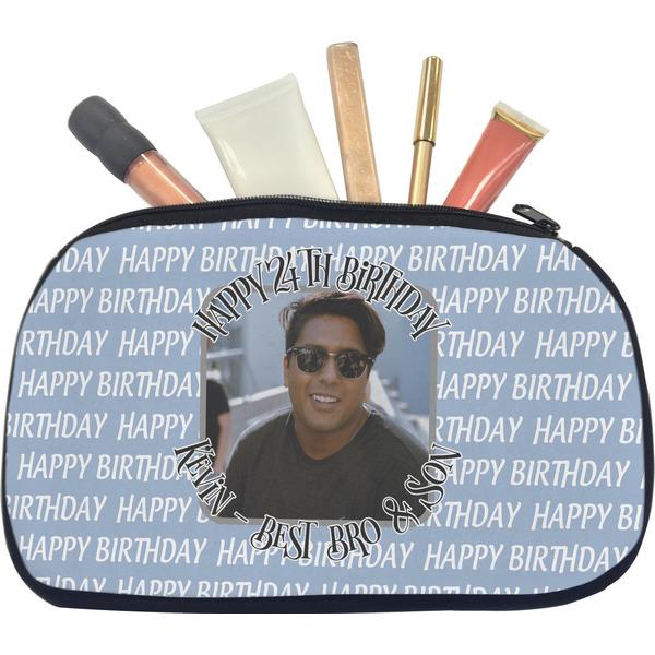 Custom Photo Birthday Makeup / Cosmetic Bag - Medium (Personalized)