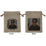 Photo Birthday Medium Burlap Gift Bag - Front & Back