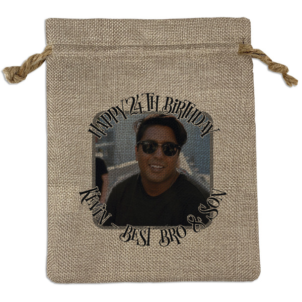 Custom Photo Birthday Burlap Gift Bag