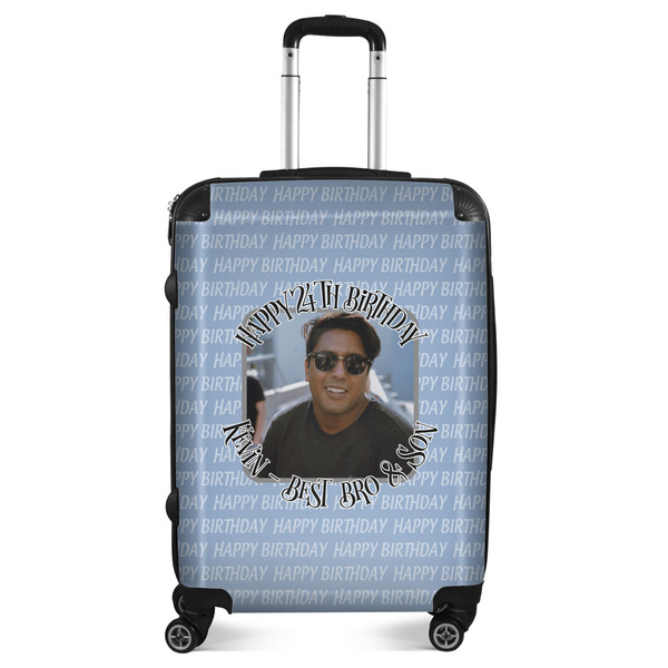 Custom Photo Birthday Suitcase - 24" Medium - Checked