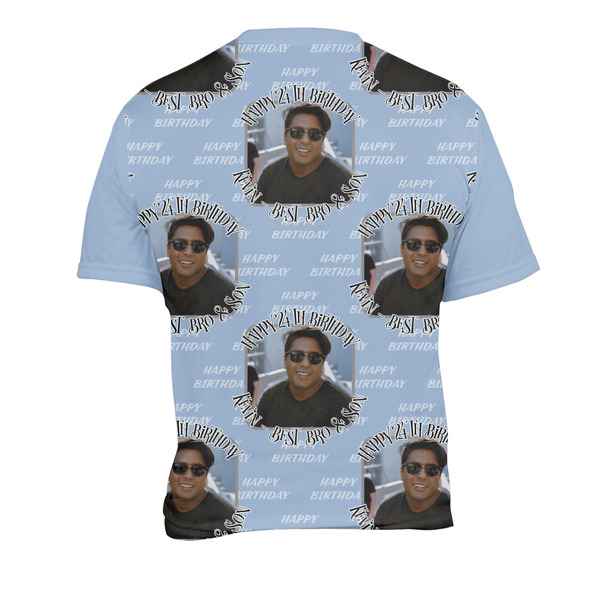 Photo Birthday Men's Crew Neck T Shirt Medium - Back