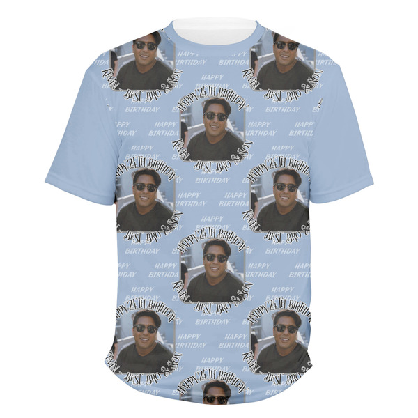 Custom Photo Birthday Men's Crew T-Shirt (Personalized)
