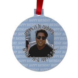 Photo Birthday Metal Ball Ornament - Double Sided