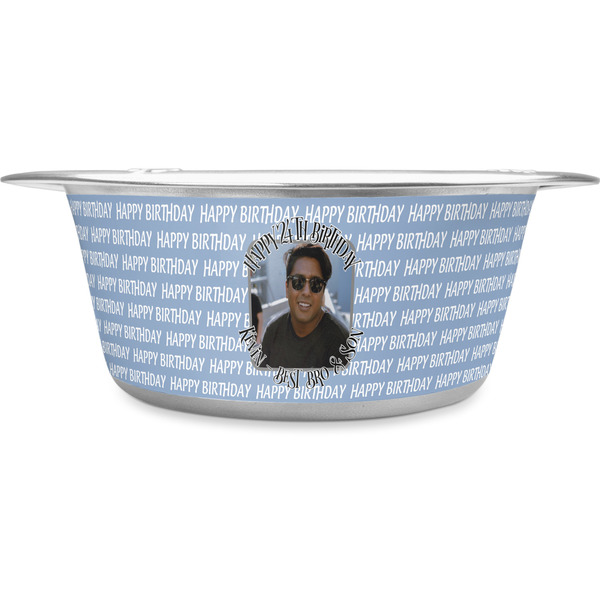 Custom Photo Birthday Stainless Steel Dog Bowl - Small (Personalized)