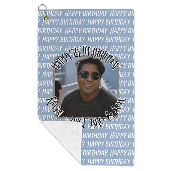 Photo Birthday Microfiber Golf Towels - FOLD