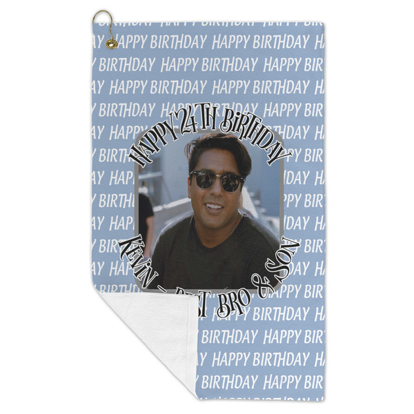 Photo Birthday Microfiber Golf Towels - FOLD