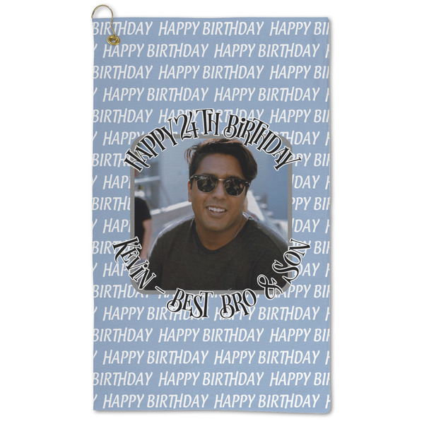Custom Photo Birthday Microfiber Golf Towel - Large