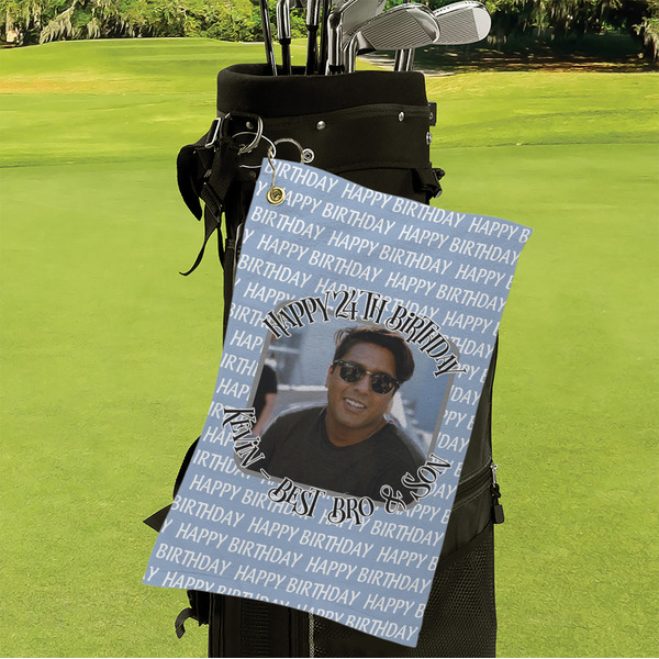 Photo Birthday Microfiber Golf Towels - Small - LIFESTYLE