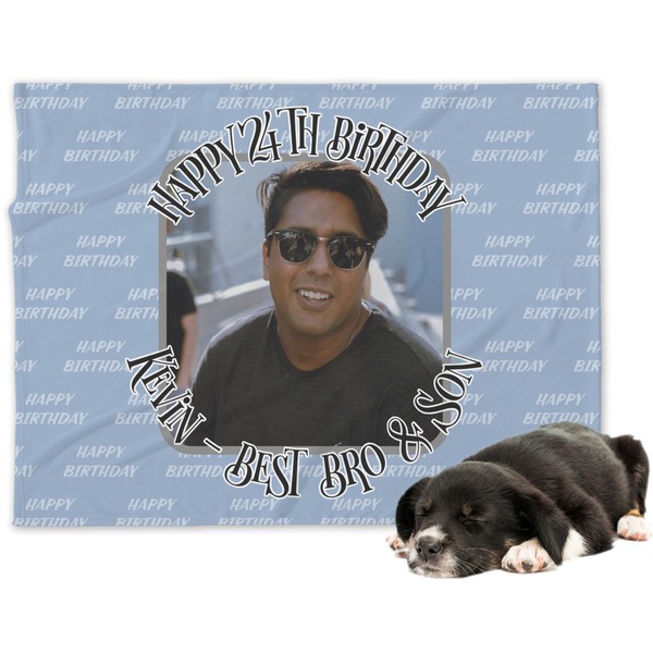Custom Photo Birthday Dog Blanket - Regular (Personalized)
