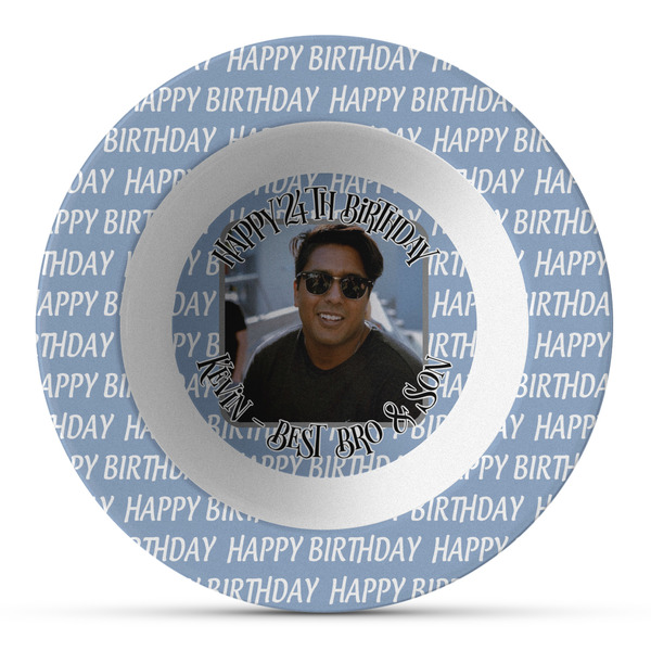 Custom Photo Birthday Plastic Bowl - Microwave Safe - Composite Polymer (Personalized)