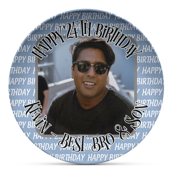 Custom Photo Birthday Microwave Safe Plastic Plate - Composite Polymer (Personalized)