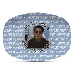 Photo Birthday Plastic Platter - Microwave & Oven Safe Composite Polymer (Personalized)