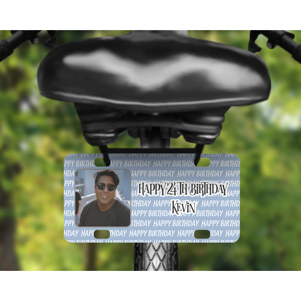 Photo Birthday Mini License Plate on Bicycle