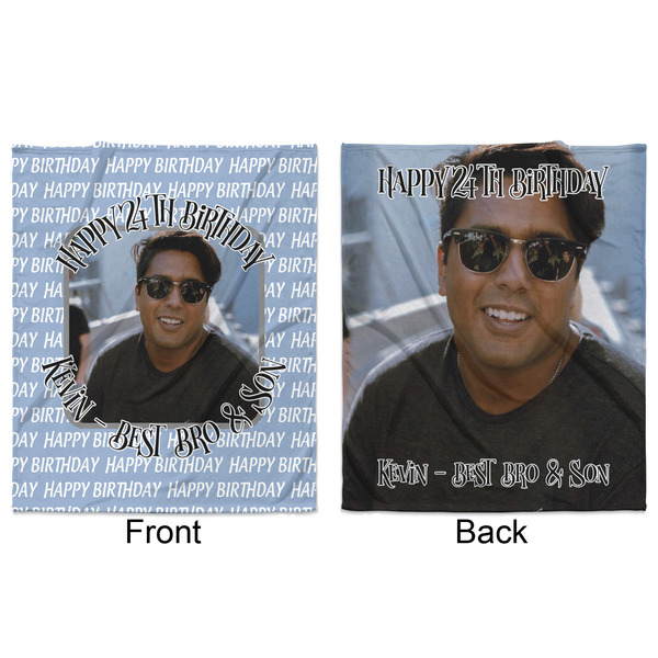 Photo Birthday Minky Blanket - 50"x60" - Double Sided - Front & Back