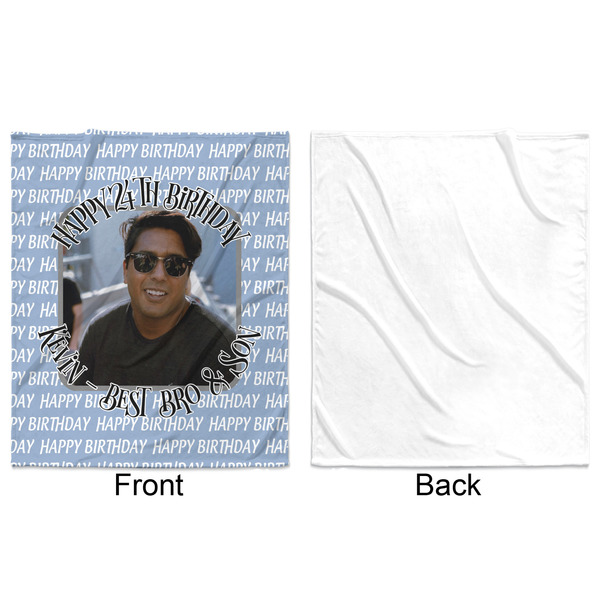 Photo Birthday Minky Blanket - 50"x60" - Single Sided - Front & Back
