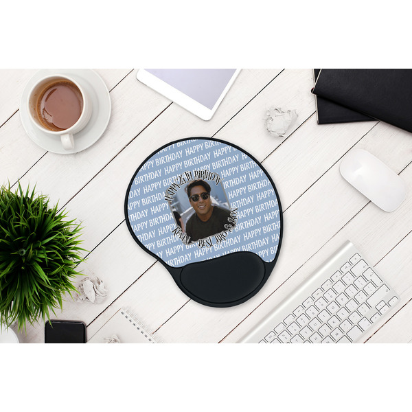Photo Birthday Mouse Pad with Wrist Rest - LIFESYTLE 1