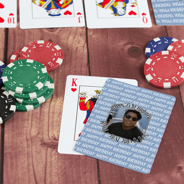 Photo Birthday On Table with Poker Chips