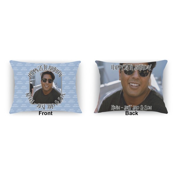 Photo Birthday Outdoor Rectangular Throw Pillow (Front and Back)