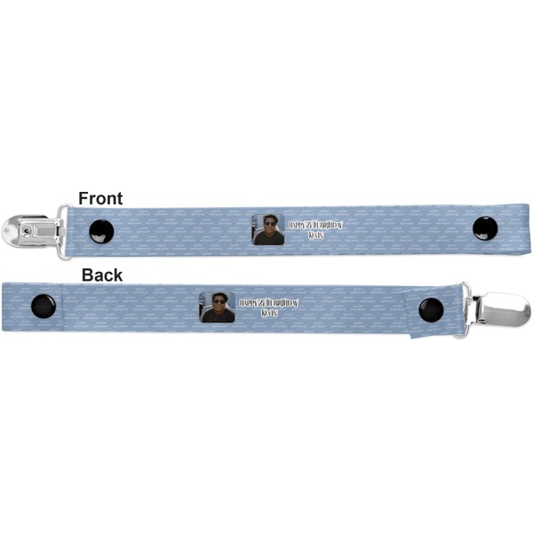 Photo Birthday Pacifier Clip - Front and Back