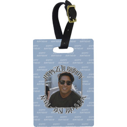 Photo Birthday Plastic Luggage Tag - Rectangular