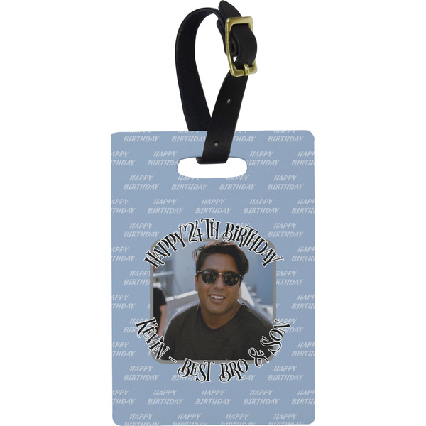 Custom Photo Birthday Plastic Luggage Tag - Rectangular