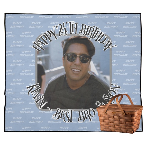 Custom Photo Birthday Outdoor Picnic Blanket (Personalized)