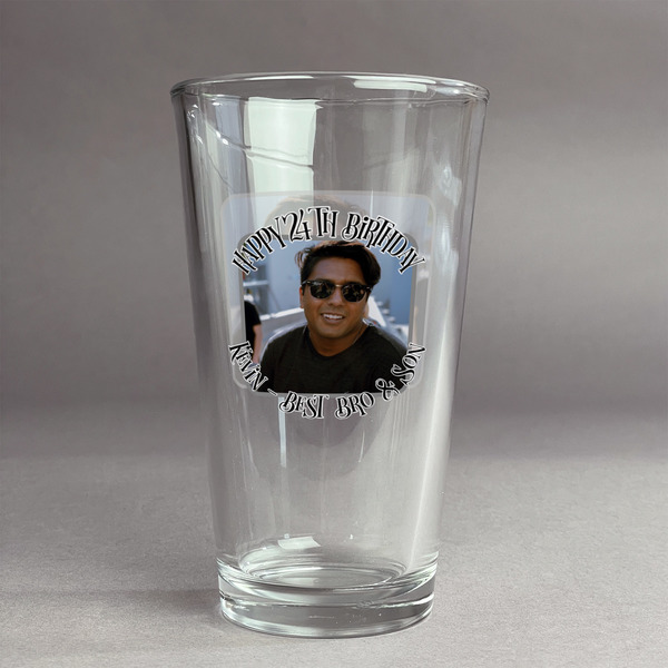 Custom Photo Birthday Pint Glass - Full Color Logo