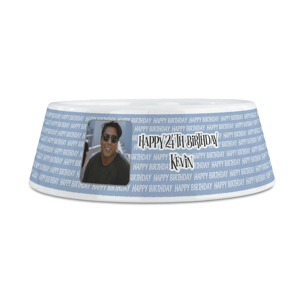 Photo Birthday Plastic Dog Bowls - Medium - FRONT