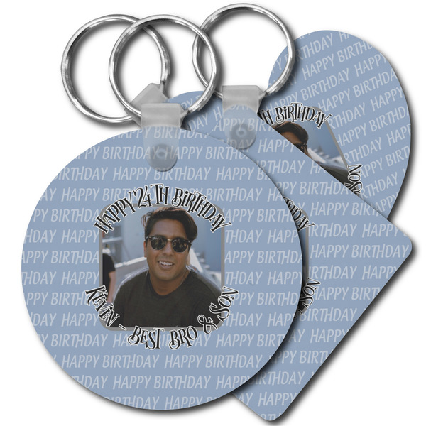 Custom Photo Birthday Plastic Keychain