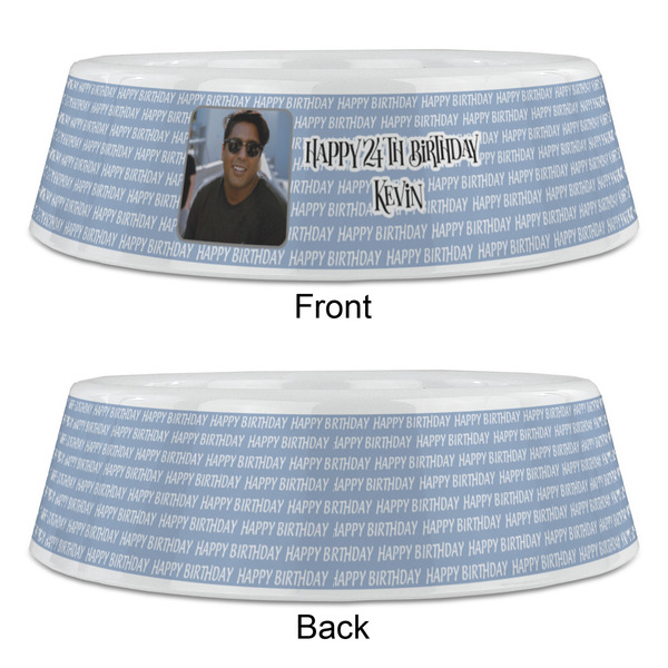 Photo Birthday Plastic Pet Bowls - Large - APPROVAL