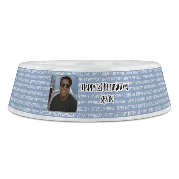 Photo Birthday Plastic Pet Bowls - Large - FRONT