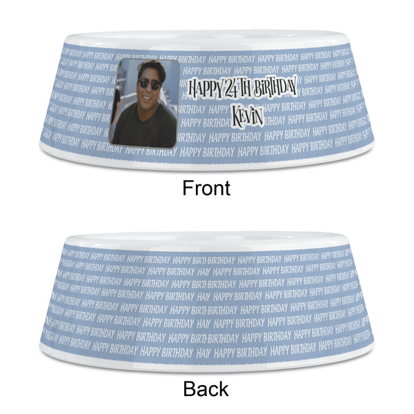 Photo Birthday Plastic Pet Bowls - Medium - APPROVAL