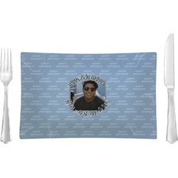 Photo Birthday Rectangular Glass Lunch / Dinner Plate - Single or Set (Personalized)