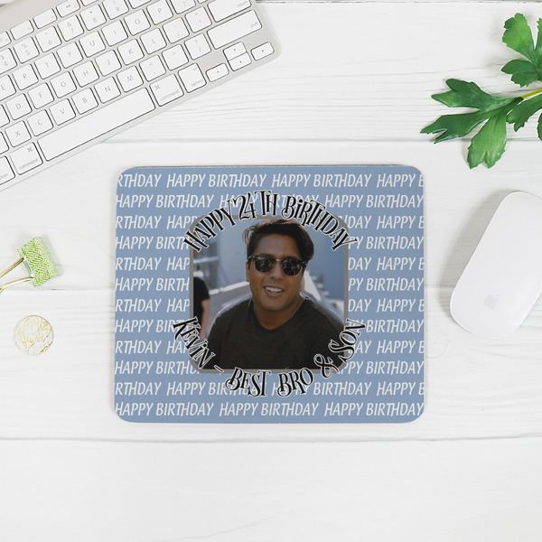 Photo Birthday Rectangular Mouse Pad - LIFESTYLE 2