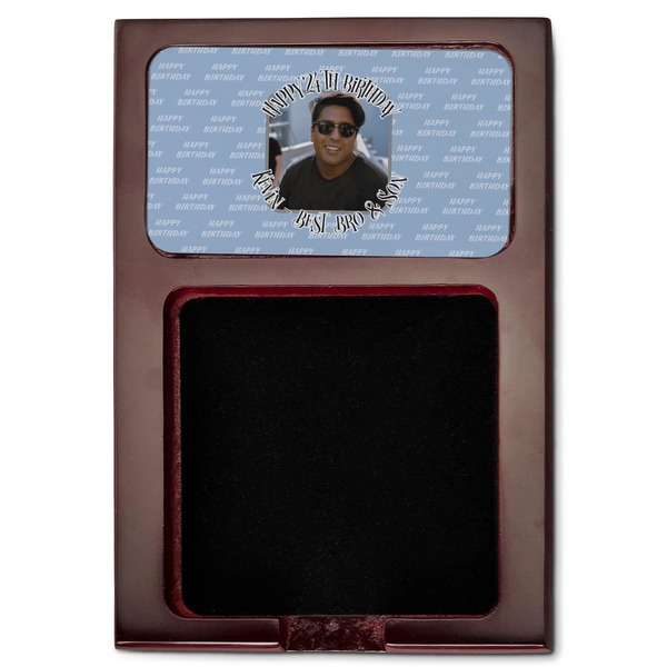 Photo Birthday Red Mahogany Sticky Note Holder - Flat
