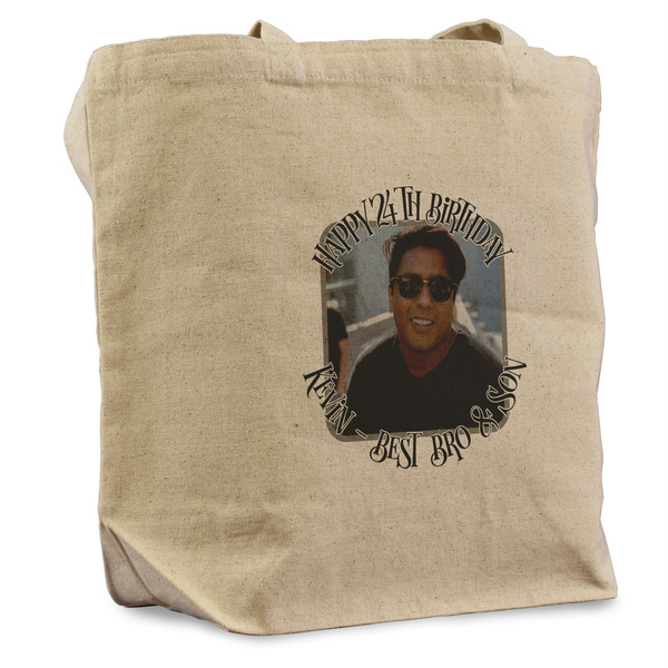 Custom Photo Birthday Reusable Cotton Grocery Bag - Single